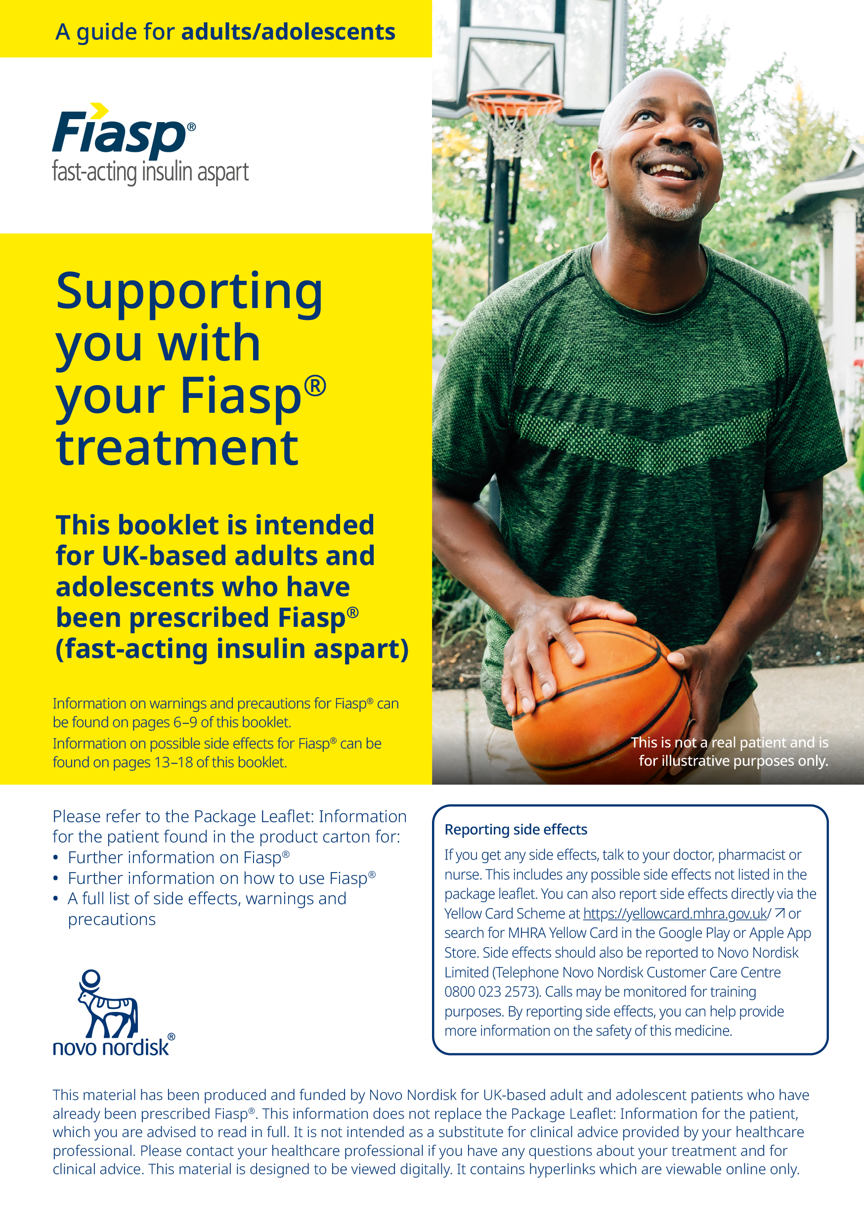 Alt Text: Fiasp® digital patient booklet for adults and adolescents